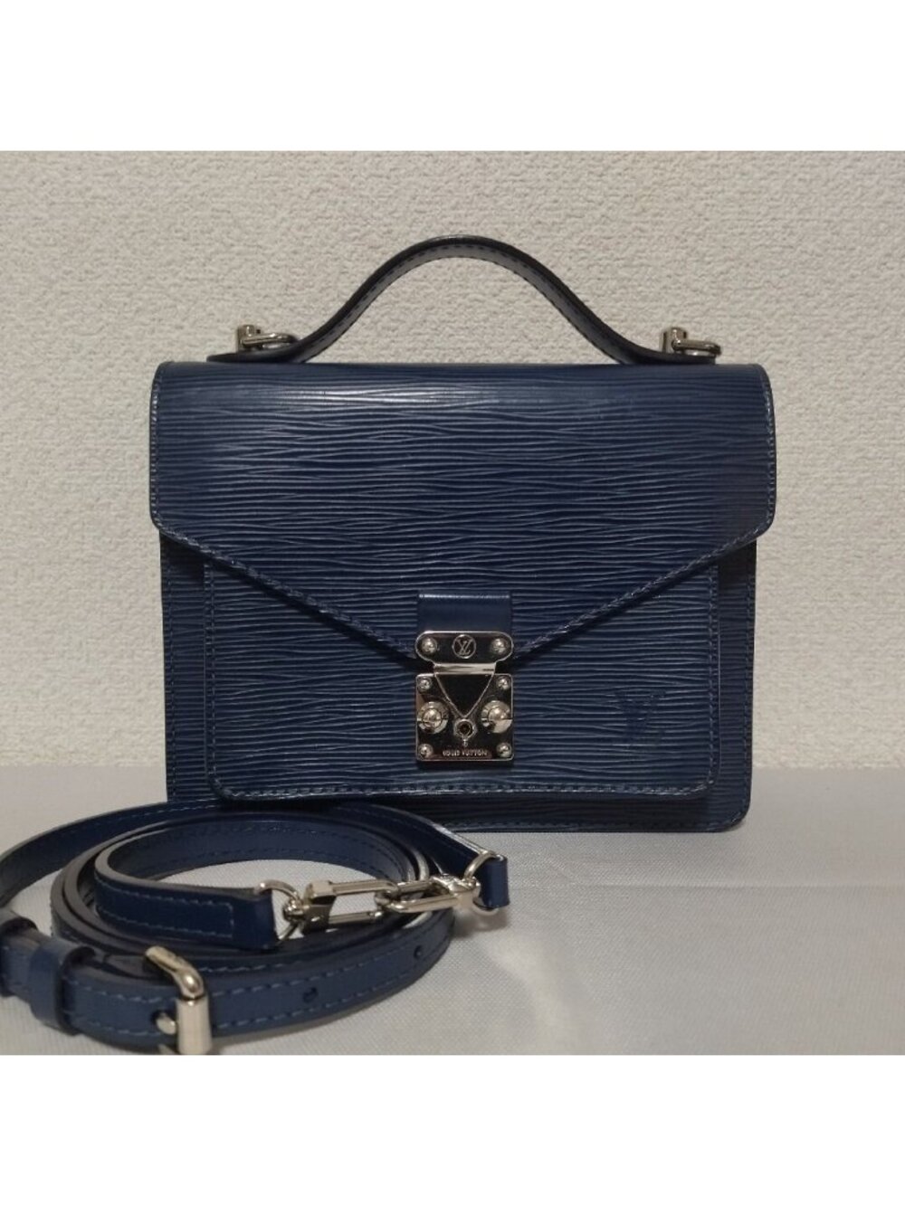 Louis Vuitton Monceau BB Epi Indigo Blue 2-Way Shoulder Bag